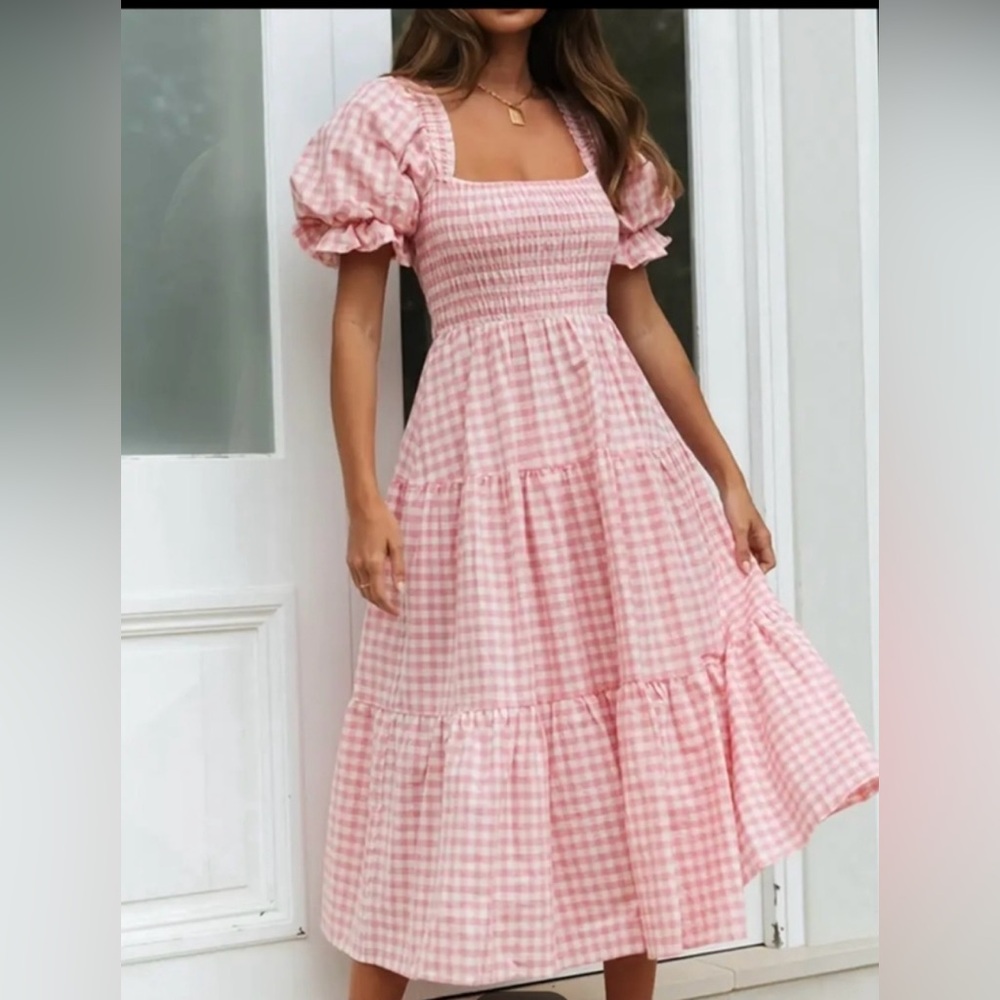 Pink plaid dress